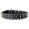 Top quality Leather Collar with 3 Rows of Spikes for your Amazing Dog