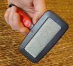 special curved slicker brush with an unbreakable handle.