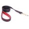 High Quality Genuine Leather Dog Leash with Red Padded Handle for Daily Use
