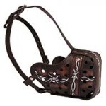 Attack Training Leather Dog Muzzle Barbed Wire Painted