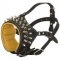Spiked Leather Canine Muzzle for No Bark Training
