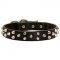 Designer Pyramid Studded Leather Canine Collar