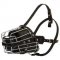 'No Mash' Large Dog Muzzle - Walking and Training Wire Cage Leather Muzzle