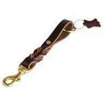 Braided Short Leather Dog Lead - Pull Tab Leash