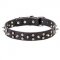"Star-studded Sky" Walking Leather Dog Collar with Chrome Plated Decorations