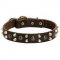 New Impressive Leather Dog Collar with Pyramids and Studs