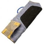 French Linen Dog Bite Sleeve Cover with Leather Bite Area
