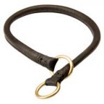 Silent Leather Choke Dog Collar for Obedience Training
