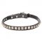 "King Studs" Leather Dog Collar with Chrome Plated Decorations