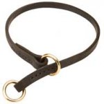 Silent Choke Leather Dog Collar for Training