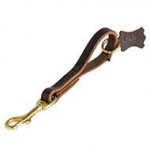 Short Leather Dog Leash with Handle