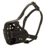 Extra Strong Leather Dog Muzzle for Attack Training