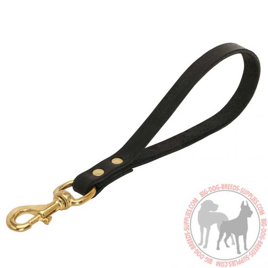 Buy Short Leather Dog Leash Training Pull Tab Easy Control