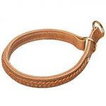 Braided Leather Choke Dog Collar for Training and Behavior Correction