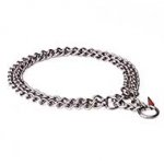 "Double Chain" Stainless Steel Dog Collar with 2 Rows of Chains - 1/9 inch (3 mm)