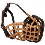 Leather Basket Dog Muzzle for Attack / Agitation Training