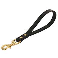 Short Leather Dog Leash - Training Pull Tab