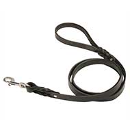 "Full Control" Leather Dog Leash with Braiding