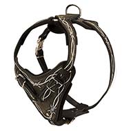 Hand painted Leather Dog Harness for Attack / Agitation Training
