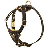 Nappa Leather Padded Dog Harness for Small Puppies