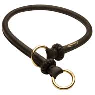 New Round Leather Choke Dog Collar