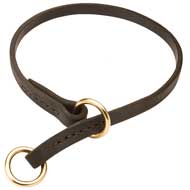 Silent Choke Leather Dog Collar for Training
