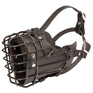 New Wire Cage Leather Padded Dog Muzzle