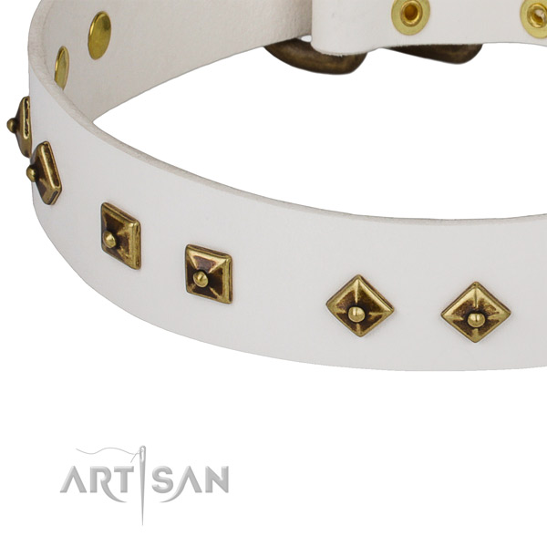 Handcrafted full grain genuine leather collar for your attractive dog