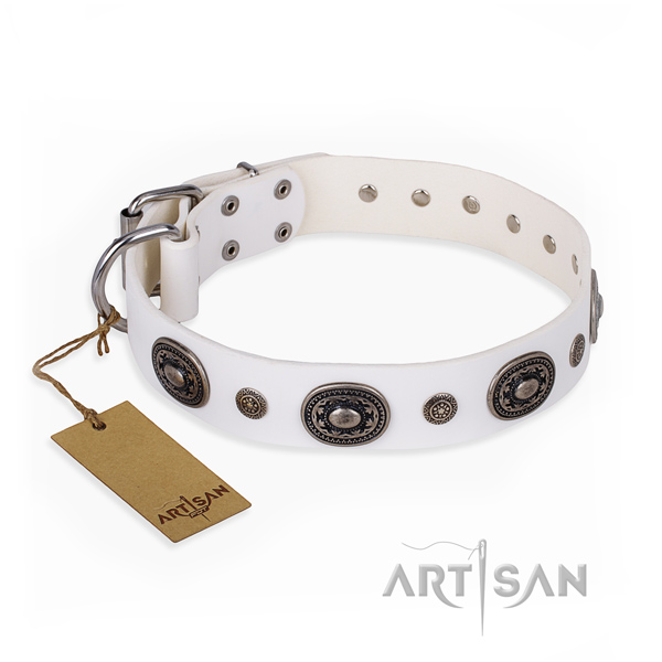 Strong genuine leather collar created for your canine