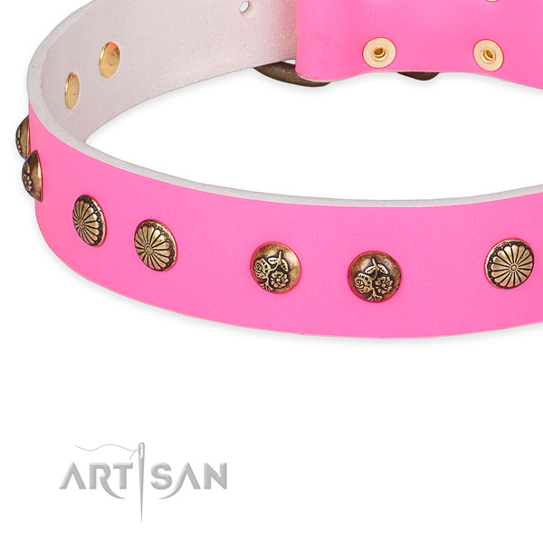 Perfect fit leather collar for your attractive four-legged friend