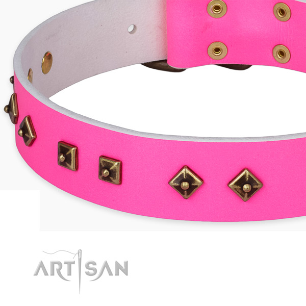 Easy to adjust full grain leather collar for your attractive four-legged friend