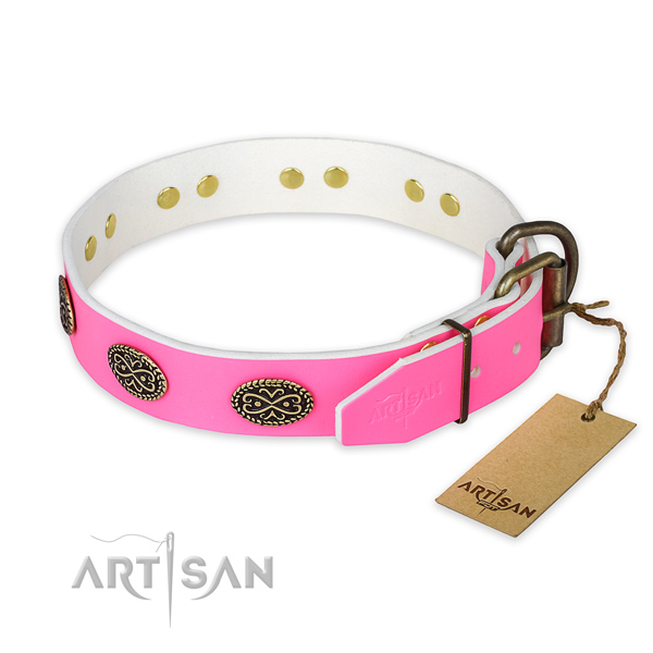 Durable fittings on comfy wearing dog collar