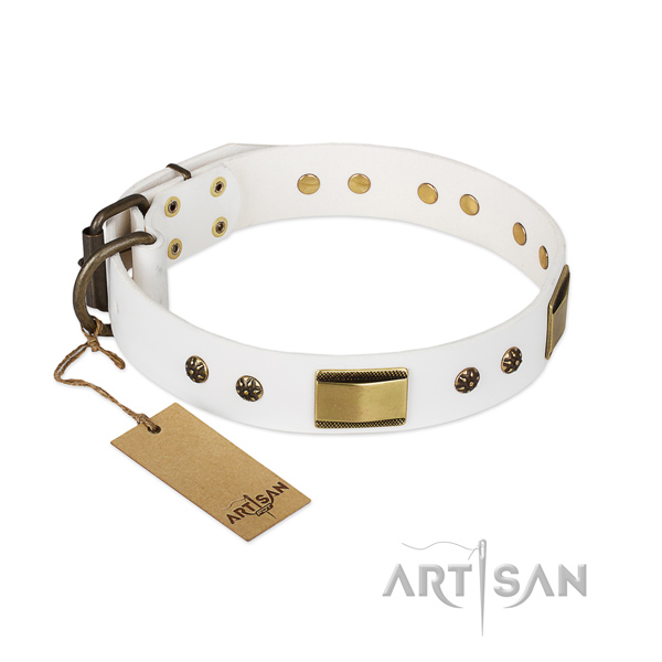 Easy wearing full grain natural leather collar for your dog
