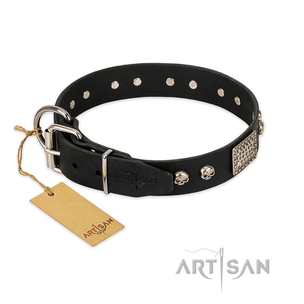Corrosion proof buckle on comfy wearing dog collar