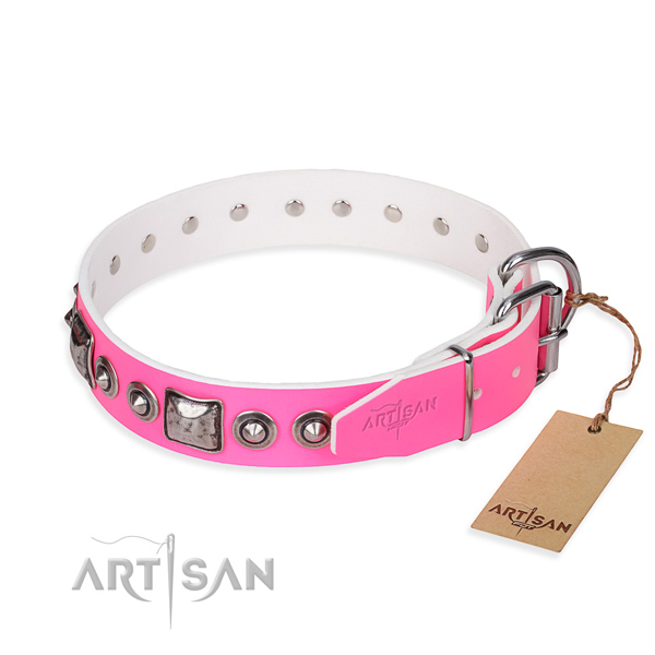 Top rate leather dog collar made for daily use