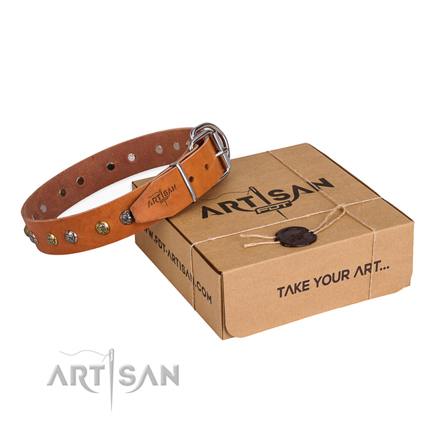 Comfortable wearing dog collar with Extraordinary corrosion resistant decorations