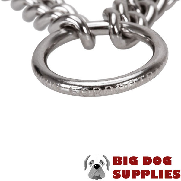Strong dog pinch collar of corrosion resistant stainless steel for large breeds