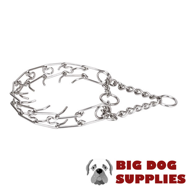 Medium and large canines prong collar with stainless steel removable links