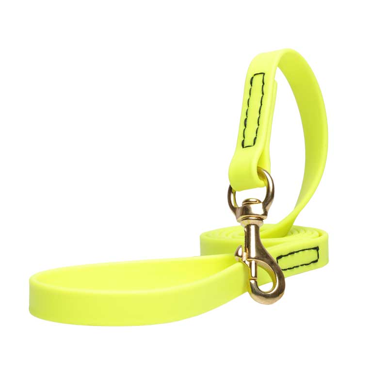 Yellow Waterproof dog Leash Made of Biothane - Click Image to Close