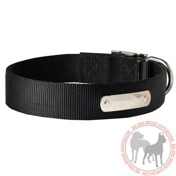 Dog Collar Nylon with Steel Nickel Plated ID Tag