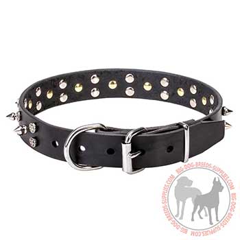 Leather Dog Collar with Strong Hardware