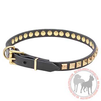 Leather Dog Collar with Strong Hardware