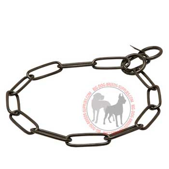 Dog choke collar fur saver with welded links