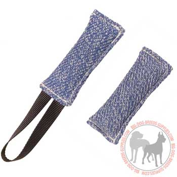 Dog bite tug french linen for retrieve training and bite work