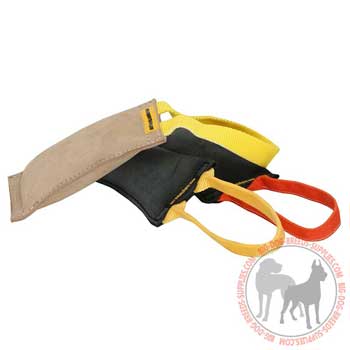 Dog bite tug leather for effective retrieve training