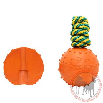 Dog rubber toy ribbed surface