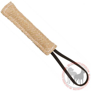 Jute dog bite tug with handle