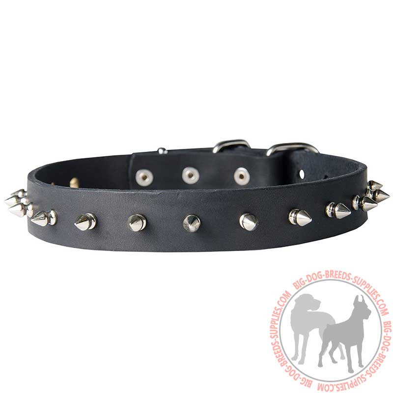 First-rate Fashionable Leather Spiked Dog Collar