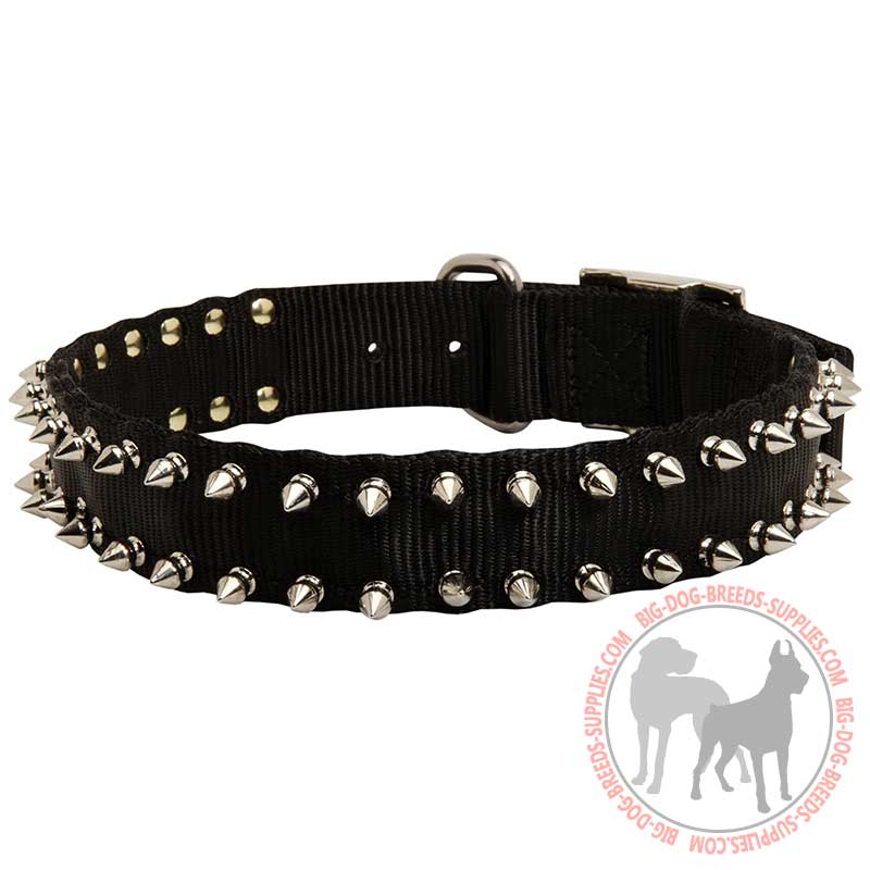 First-rate Nylon Nickel Spiked Dog Collar