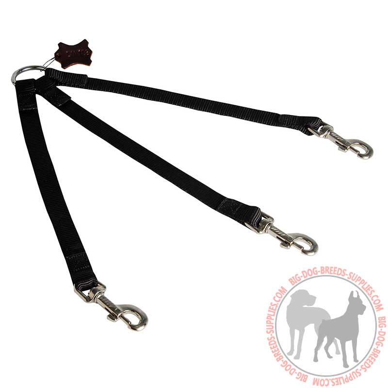 Triple Dog Leash Of Nylon For Walking 3 With Canines